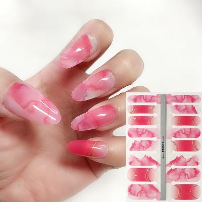 China Easy Apply Colorful 3D Nail Art Stickers Factory Supply Foil Stamping Nail Art Glitter Strips for sale