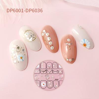 China Easy Apply Supply Crystal Nail Art Stickers Plant Plant Flowers Metallic Gold NAIL Accessory for sale