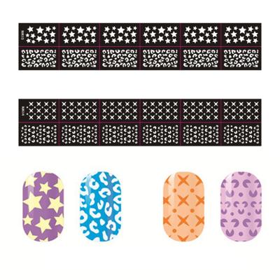 China Application Nail Art Sticker Airbrush Nail Stencil DIY Nail Art With Jel And Paint for sale