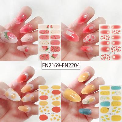 China Water Proof 12 Strip Self Adhesive Nail Salon Free Sample Template Diamond Saving Semi Cured 100% 3D Gel Nail Polish Wraps for sale