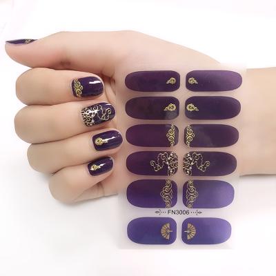 China Easy Apply Chinese Style Nail Art Stickers Solid Color Hot Stamping Nail Jel Strips Factory Direct Sales for sale