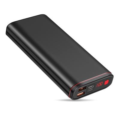 China 20000mah High Capacity Fast Charging Support Quality Aluminum Alloy Portable Fast Charging Power Bank for sale