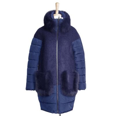 China Eco - Friendly Women Fur Collar And Pocket Quilted Jackets Winter Padded Jackets for sale