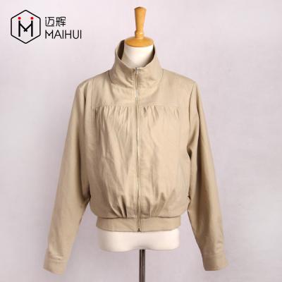 China 2019SS New Style Viable Recommend Beige Short Collar Women Causal Short Stand Jacket for sale