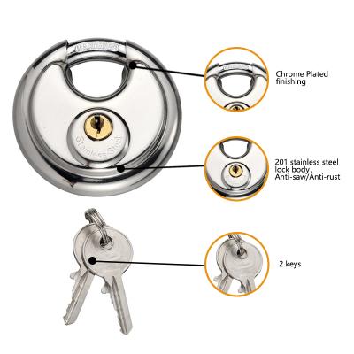 China HEHE Warehouse Custom Size Padlock Stainless Steel Waterproof Round Cake Tray Padlock With Great Price for sale