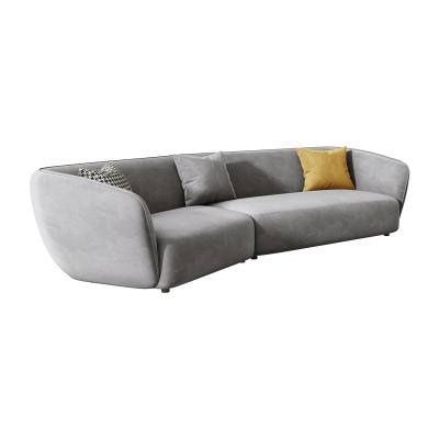 China Scandinavian Modern Imported People Gray Massage Suede Sofa Italian Minimalist Small Living Upper Four Piece Sofa for sale