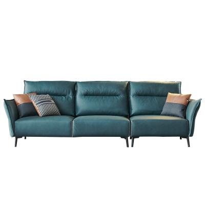 China Italian Modern Minimalist Modern Minimalist Fabric Feather Sofa Corner Living Room Furniture Massage Fabric Dark Green Sofa for sale