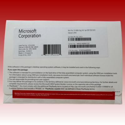 中国 ソフトウェア Windows OEM Key 10 PC 英語 Windows 10 プロフェッショナル ライセンス 販売のため