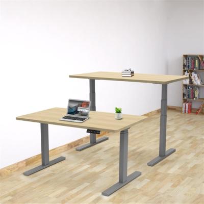 China Logo Adjustable Custom Workstation Double Motor (Height) Desk Sit To Table Standing Electric Height for sale