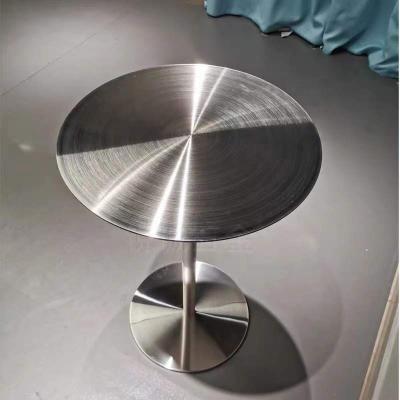 China Modern round brushed round stainless steel coffee table is suitable for restaurant, bar, cafe for sale