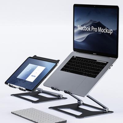 China (Height)Adjustable Foldable Aluminum Laptop Stand with Fan Cooling for sale