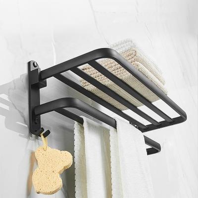 China Flexible Black Stainless Steel Environmental Protection Surface Treatment Storage Rack Bracket Towel Rack for sale