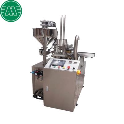 China Food Drinking Water Automatic Rotary Chocolate Cream and Ice Cream Yogurt Cup Filling Sealing Machine for sale