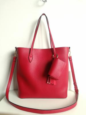 China Fashion ladies handbag shoulder bag red colour with small purse onside for women for sale