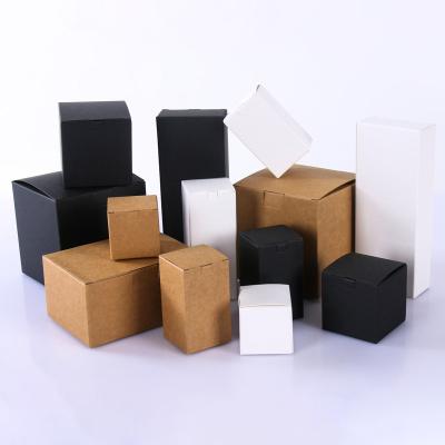 China Recyclable White Black One Piece Folding Box Custom Packing Recycled Kraft Paper Jewelry Packaging Box for sale