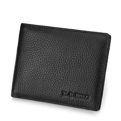 China Security Officers Leather Wallet With Money Clip Two Shape Credit Card Holder Bifold RFID Blocking Security Wallet for sale