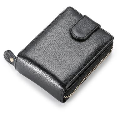 China New Arrival Security Wallet Leather Wallet With Clip Small Money RFID Blocking For Men Women Security Credit Card Holder for sale