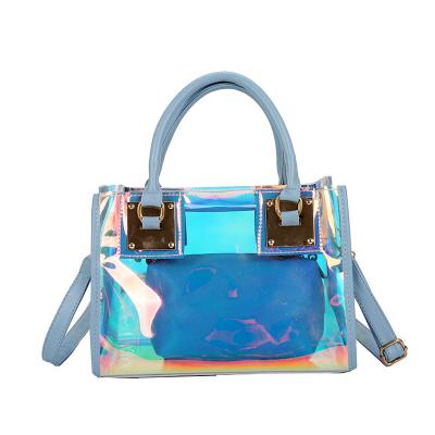 China Fanshion 2021 New Trend Gemcore Wholesale Women Waterproof Handbag PVC Satchel Transparent Shoulder Bags for sale