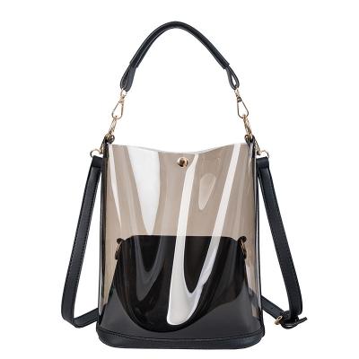 China Customized New Fashion Large Capacity Transparent Cross-body Bag Beach Handheld Bag for sale