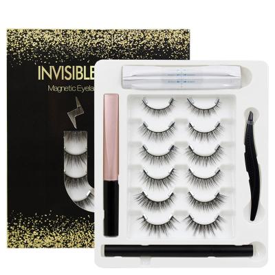 China Stereoeffect Invisible Magnetic 3d Dropshipping Synthetic Rayon Fiber Silk Invisible Magnetic Eyelashes for sale