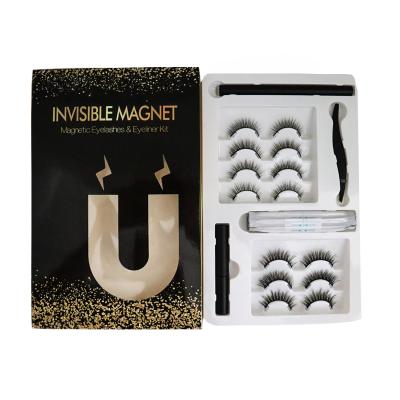 China Dropshipping 3d Effect Rayon Invisible Magnetic Silk Super Soft Fiber Invisible Magnetic Eyelashes for sale