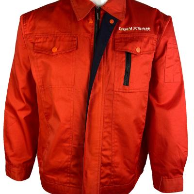 China Sustainable Workwear Cotton Polyester Blend Twill Sustainable Recycle Scratch Zip Through Jacket for sale