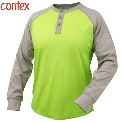 China Anti-Wrinkle Men's High Visibility Hi Vis HiViz Cotton Jersey Moisture Wicking Two Tone Long Sleeve Shirt for sale