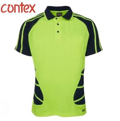 China Hivis Hivis Workwear WW High Visibility Hivis Knit Cotton Pique Two Tone Cut Sew Polo Shirt for sale