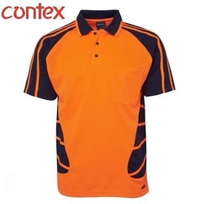 China Casual High Visibility Workwear WW Hivis Hiviz Knit Cotton Pique Two Tone Cut Sew Polo Shirt for sale