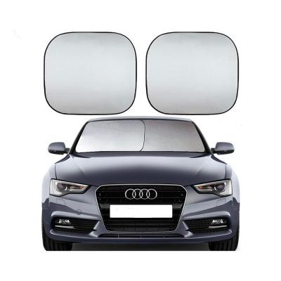 China Protect From Sun Car Windshield Sunshade 2 Pieces Separate Foldable Custom Auto Sun Shade for sale