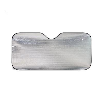 China Silver Block Sunshine+adverstising PE Foam Front Windshield Car Sunshade Aluminum Car Window Shade for sale