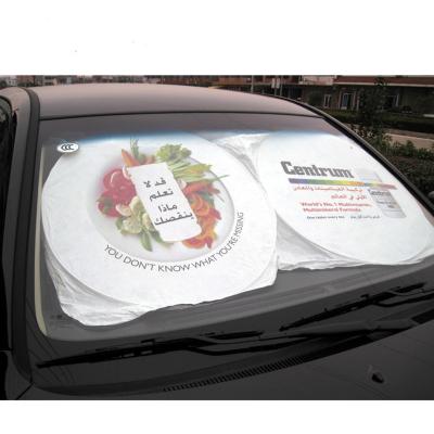 China Protect From The Sunshine Amazon Hot Selling Tyvek Custom Foldable White Material Printing Car Front Window Sunshade for sale