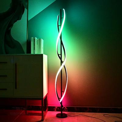 China Modern Hot Sale Modern Luxury Floor Lamp Lighting Stand Floor RGB LED Light Floor Lamp Spiral for sale