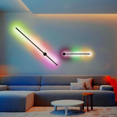 China Modern Runshun Amazon Modern Nordic RGB Led Hotel Home Decoration Lights Modern Minimalist Design Atmosphere Indoor Luxury Wall Lamps for sale