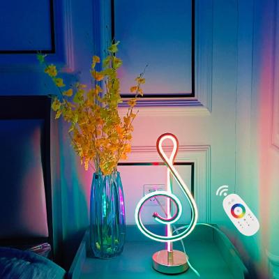 China Modern Runshun High Quality Modern Creative LED Desk Lamp Shape Key Remote Control RGB Table Lamps for sale