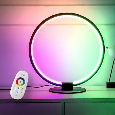 China Best Selling Modern Runshun Hotel Restaurant Remote Control Lampshade Led Table RGB Led Lamp for sale