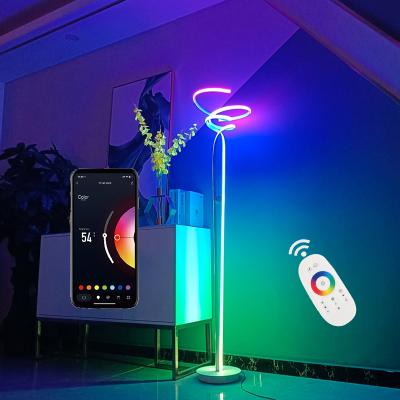 China 2021 Art Nordic Style Remote Control Modern Home RGB New Product Decorative Led Floor Lamp for sale