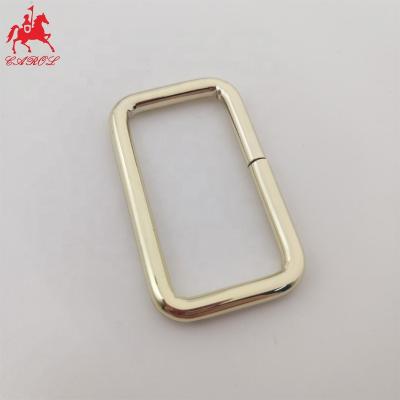 China Fashionable Custom Light Adjuster Rectangle Metal Gold Square Buckle Ring Buckles Webbing Strap Loops for sale