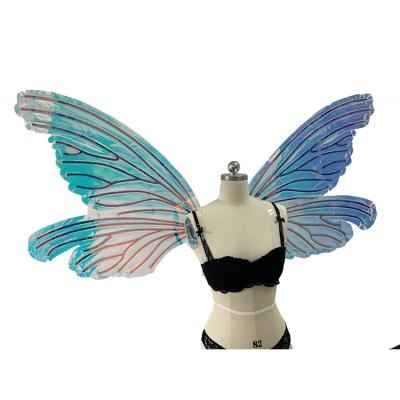 China Colorful adult fairy wings flashing fairy butterfly transparent back flower pattern for sale