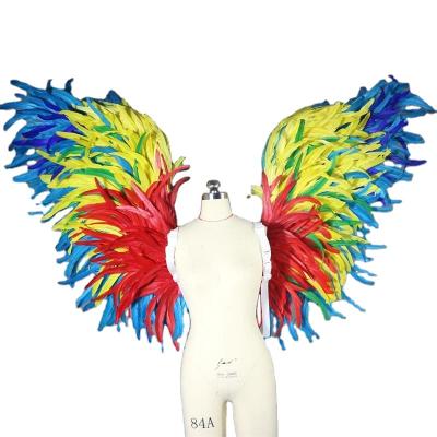 China Feather Party Festive Supplies Fancy Dress Costumes Oversized Colorful Feather Angel Wings for sale