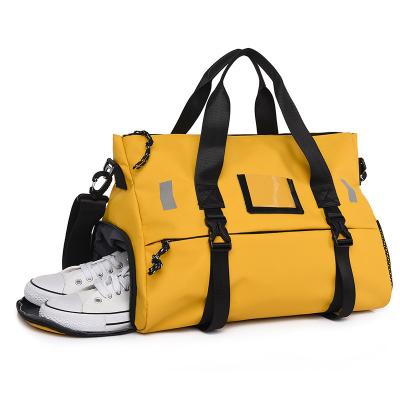 China Fashion Large Capacity Folding Outdoor Sport Travel Gym Bag Waterproof Yellow Sports for sale