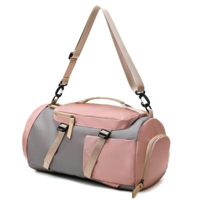 China 2021 Wholesale Promotional Pink Womens Nylon Nylon Gym Bags With Sneaker Compartments for sale