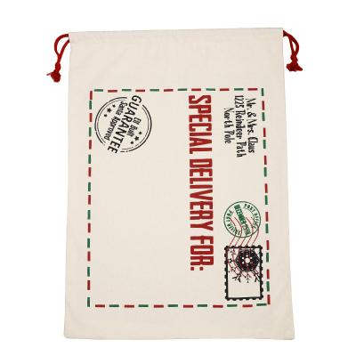 China 2020 New Hot Selling Canvas Santa Sack Extra Large Canvas Christmas Gift Drawstring Christmas Gift Bag for sale