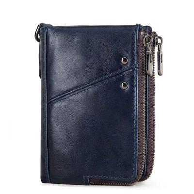 China 2020 Newly Customized Newly Customized RFID Best Men's Wallet Minimalist Genuine Leather Zipper Card RFID Wallet for sale