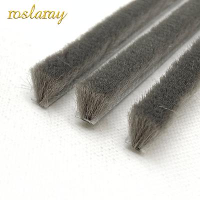 China Durable Door Silicified Weather Wool Strip With Plastic Fin For Door Window Wardrobe Self Adhesive Sealing Strip for sale