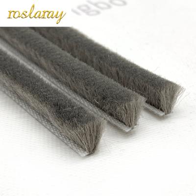 China Durable Door Silicified Weatherstrip With Plastic Fin For Door Window Wardrobe Silicified Brush Wool Strip for sale