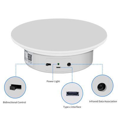 China Fast charging COMXIM 20 cm/7.9 inch 15-30kg load capacity rechargeable USB powered photography turntable with remote control for sale