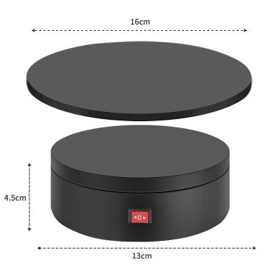 China Rechargeable 2 Lids 16cm/6.3inch Load Bearing Max 10kg Electric Turntable For Product Display 13CM+16CM for sale