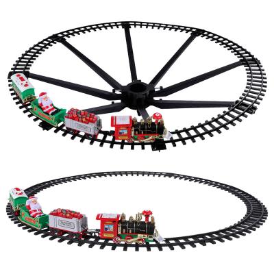 China 2022 Slot Toy Wholesale Christmas Children Light Up And Music Toys Electric Train Toys Set Around The Tree for sale