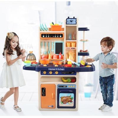 China Hot Sale Water Spray Mist 93cm Deluxe 65pcs Kitchen Toys For Girls Kids 2022 Style Pretend Cooking Kitchen Toy Big New for sale